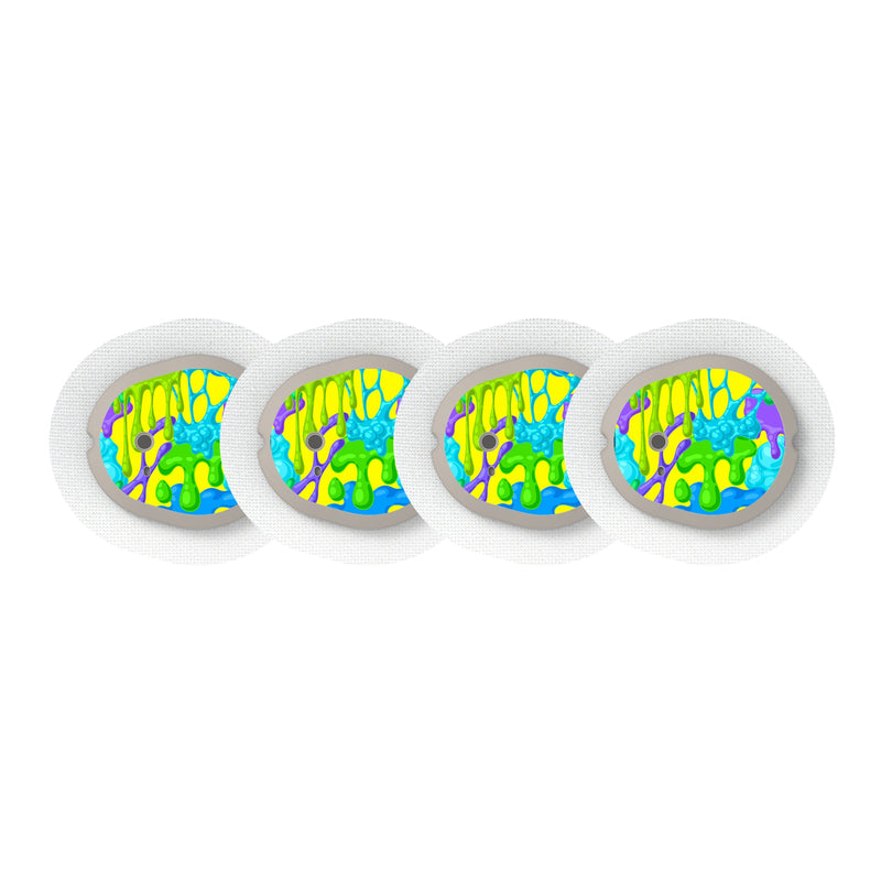 Peelz Slimey Sticker Designed for the DEXCOM G7 and Stelo Transmitter Peelz/Stickers White Smoke 4-pack (Set of 4 Stickers)