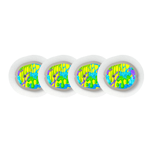 Peelz Slimey Sticker Designed for the DEXCOM G7 and Stelo Transmitter Peelz/Stickers White Smoke 4-pack (Set of 4 Stickers)