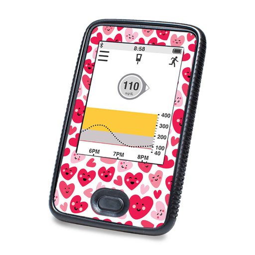 Peelz Smiley Hearts Designed for DEXCOM G6 Touchscreen Receiver Peelz/Stickers White Smoke