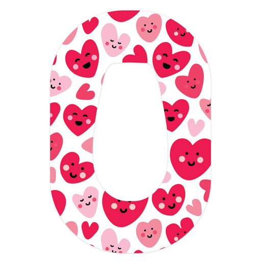 Peelz Smiley Hearts Dexcom G6 Patch Tape - Pump Peelz Patch Medical Tape White Smoke 1-Pack Dexcom G6 Tape