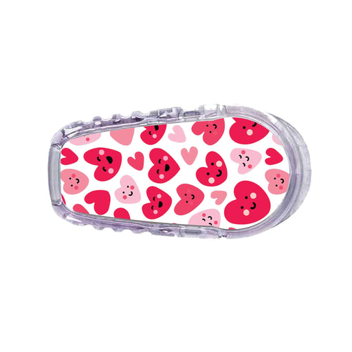 Peelz Smiley Hearts Sticker Designed for the DEXCOM Transmitter Peelz/Stickers White Smoke G6