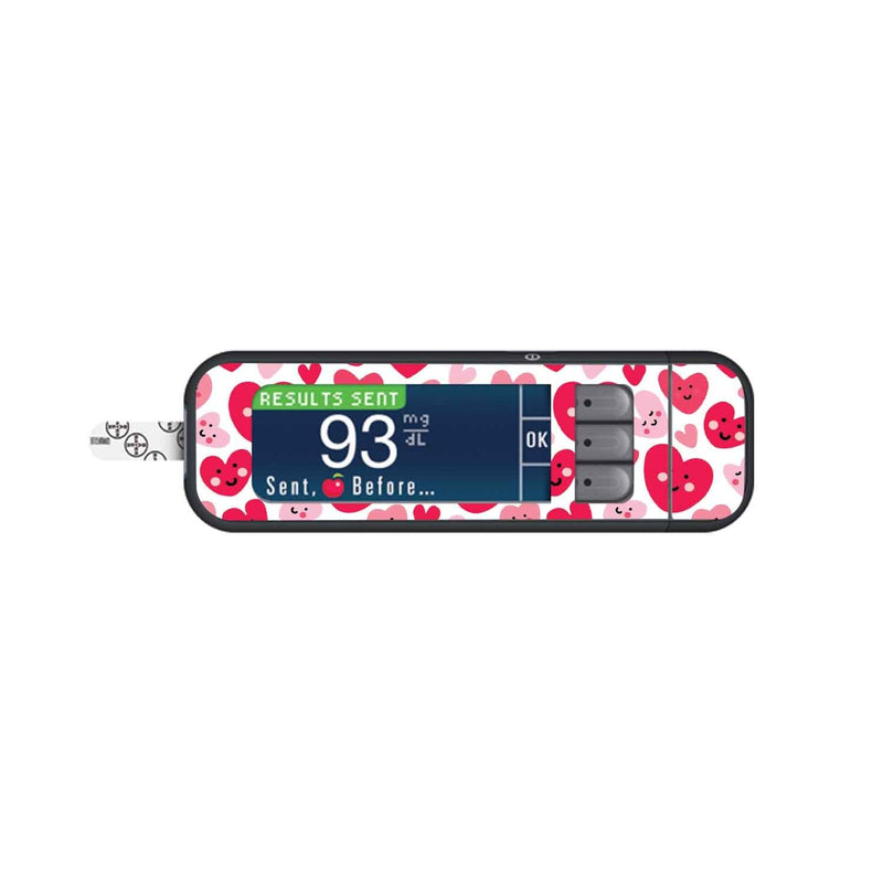 Peelz Smiley Hearts Sticker for Bayer Contour Next Glucometer Peelz/Stickers White Smoke