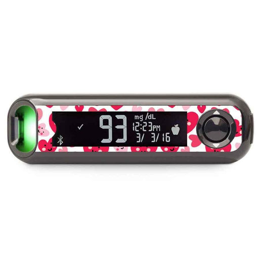 Peelz Smiley Hearts for Bayer Contour© Next One Glucometer Peelz/Stickers Black