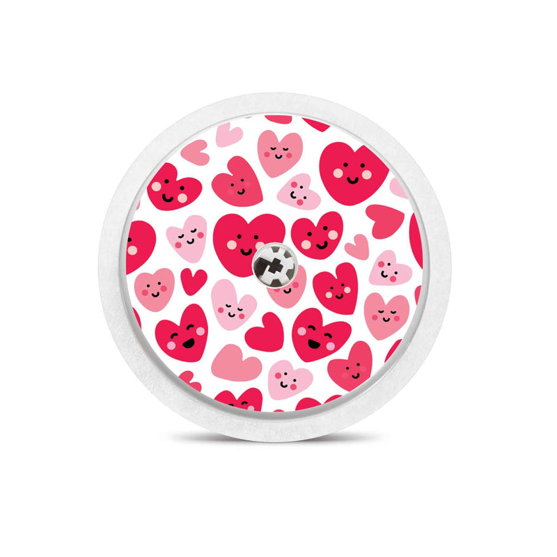 Peelz Smiley Hearts for Freestyle Libre 2 Peelz/Stickers White Smoke Sensor Only