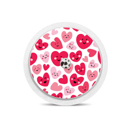 Peelz Smiley Hearts for Freestyle Libre 2 Peelz/Stickers White Smoke Sensor Only