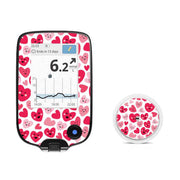 Peelz Smiley Hearts for Freestyle Libre 2 Peelz/Stickers White Smoke Receiver + Sensor