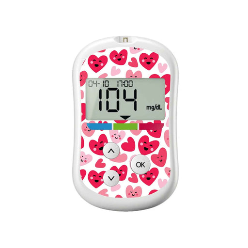 Peelz Smiley Hearts for OneTouch Verio Flex Glucometer Peelz/Stickers White Smoke