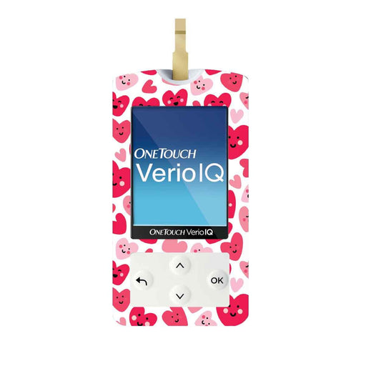 Peelz Smiley Hearts for OneTouch Verio IQ Glucometer Peelz/Stickers White Smoke