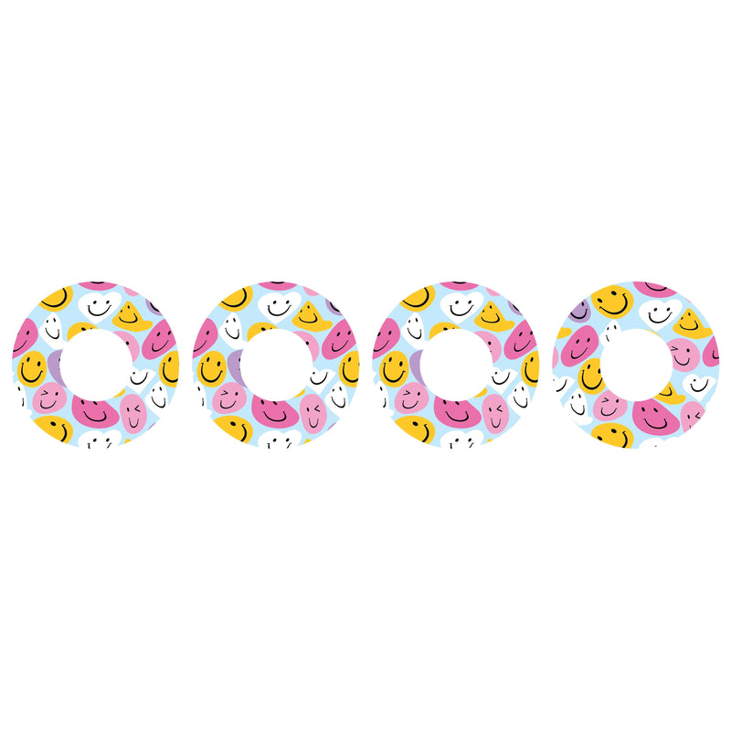 Peelz Smilies Patch  Tape Designed for the FreeStyle Libre 2 Patch Medical Tape White Smoke 4-Pack Libre