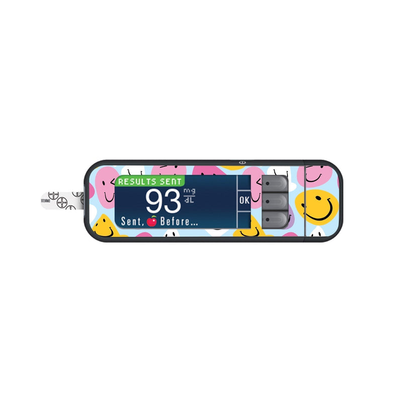 Peelz Smilies for Bayer Contour Next Glucometer Peelz/Stickers White Smoke