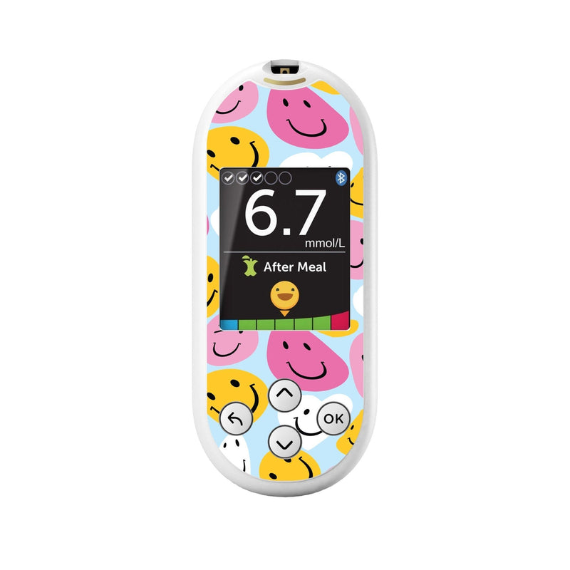Peelz Smilies for OneTouch Verio Reflect Glucometer Peelz/Stickers White Smoke