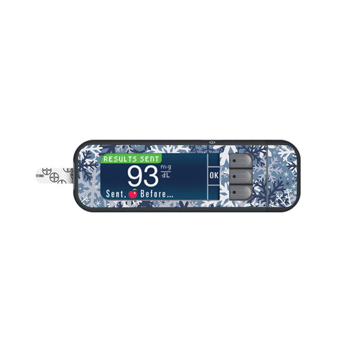 Peelz Snowy Camo Bayer Contour© Next One Glucometer Peelz/Stickers White Smoke