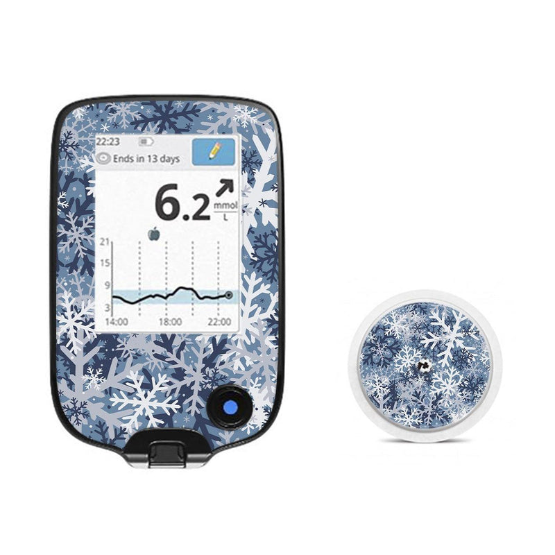 Peelz Snowy Camo Freestyle Libre 2 Peelz/Stickers White Smoke Receiver + Sensor