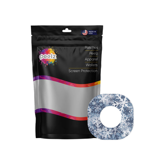 Peelz Snowy Camo Dexcom G7 and Stelo Patch Tape - Pump Peelz Patch Medical Tape White Smoke 12-Pack (Set of 12 Patches)