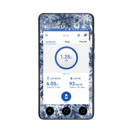 Peelz Snowy Camo Sticker for Omnipod DASH® PDM – Pump Peelz Peelz/Stickers White Smoke Whole System Peelz (front + case),Front Peelz,Case Peelz