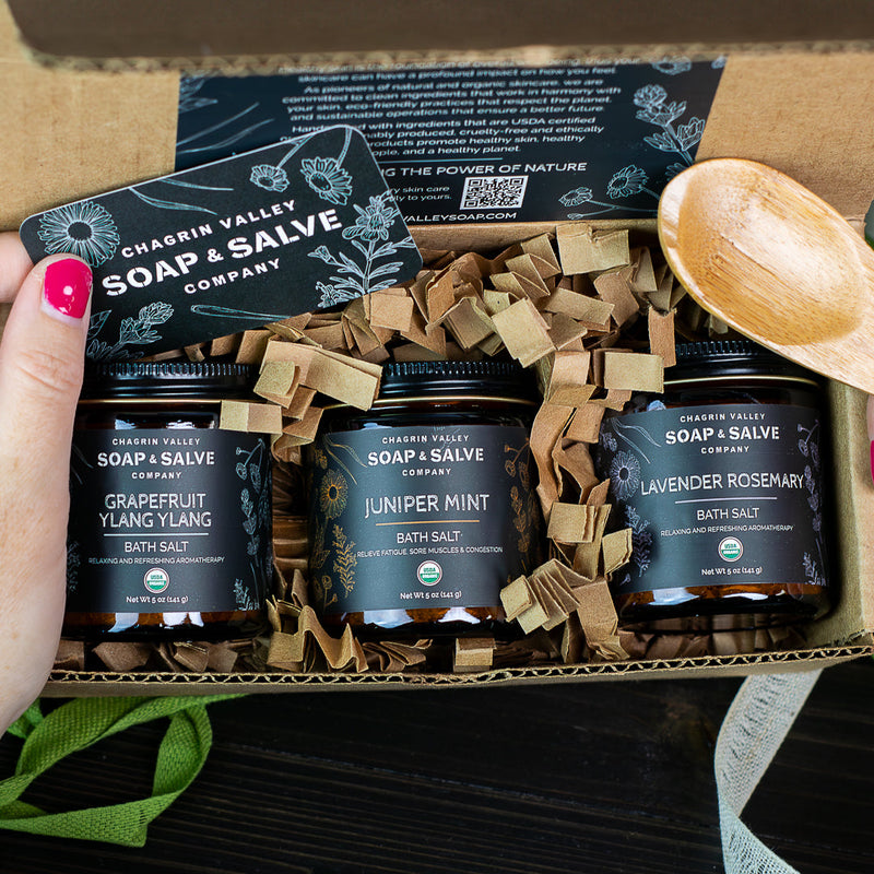 Chagrin Valley Soap & Salve Gift: Bath Salt Sampler Gift Black Bath Salt Sampler