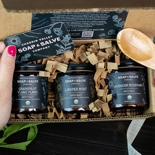 Chagrin Valley Soap & Salve Gift: Bath Salt Sampler Gift Black Bath Salt Sampler