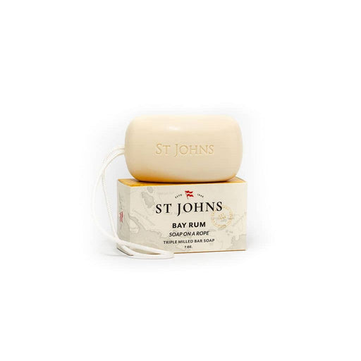 St Johns Fragrance Co LLC™ Bay Rum Soap On a Rope Rope Bar Antique White