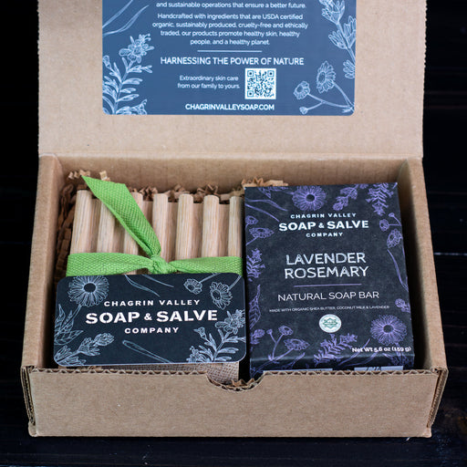 Chagrin Valley Soap & Salve Gift: Soap Bar & Soap Deck Gift Dark Slate Gray Lavender Rosemary,Chocolate & Honey,Juniper Spearmint