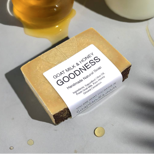Soaplandia Soap Store Goat Milk & Honey Goodness Soap, Unscented Bar Soap Gray