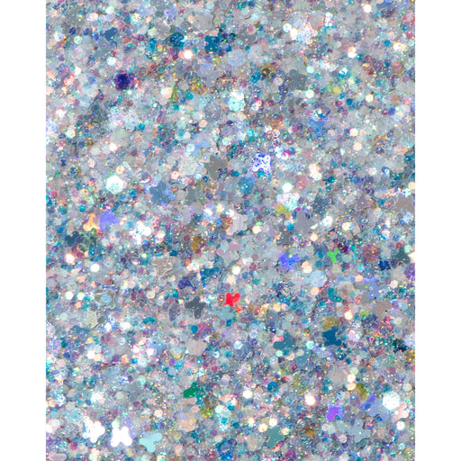 Lunautics Social Butterfly - Holographic Silver Glitter with Butterflies Chunky Glitter Dark Gray