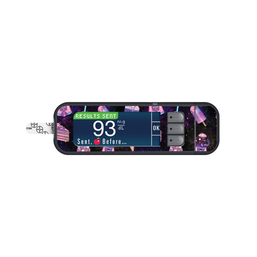 Peelz Space Candy for Bayer Contour Next Glucometer Peelz/Stickers White Smoke