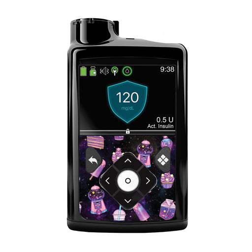 Peelz Space Candy for Medtronic MiniMed 770G & 780G Peelz/Stickers Black Whole System Peelz (front back + clip),Front Peelz