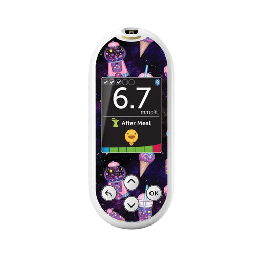 Peelz Space Candy for OneTouch Verio Reflect Glucometer Peelz/Stickers White Smoke