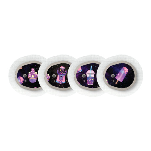 Peelz Space Candy for the DEXCOM G7 and Stelo Transmitter Peelz/Stickers White Smoke 4-pack (Set of 4 Stickers)