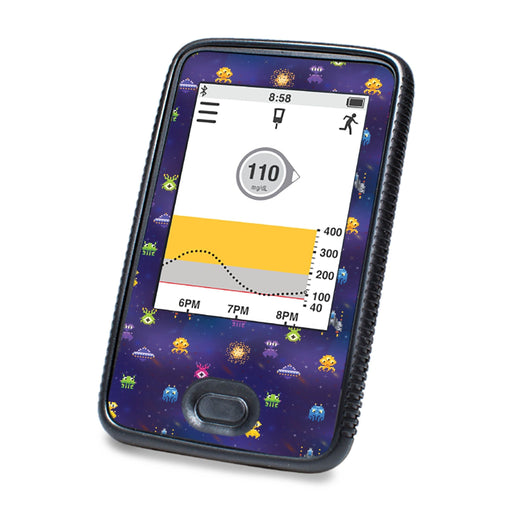 Peelz Space Invaders Designed for DEXCOM G6 Touchscreen Receiver Peelz/Stickers White Smoke