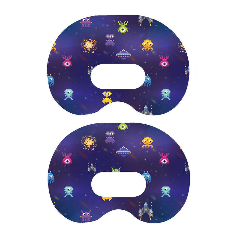 Peelz Space Invaders Medtronic Guardian Connect Patch Tape - Pump Peelz Patch Medical Tape White Smoke 1-Pack Medtronic CGM Tape