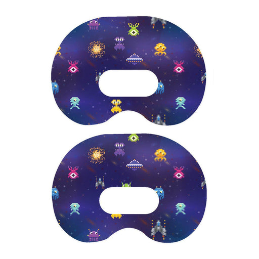 Peelz Space Invaders Medtronic Guardian Connect Patch Tape - Pump Peelz Patch Medical Tape White Smoke 1-Pack Medtronic CGM Tape
