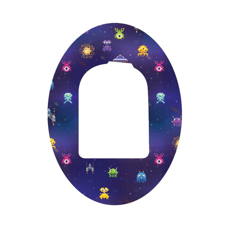 Peelz Space Invaders Pod Patch Tape - Pump Peelz Patch Medical Tape White Smoke 1-Pack Omnipod Tape