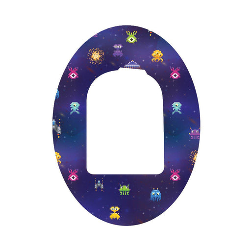 Peelz Space Invaders Pod Patch Tape - Pump Peelz Patch Medical Tape White Smoke 1-Pack Omnipod Tape
