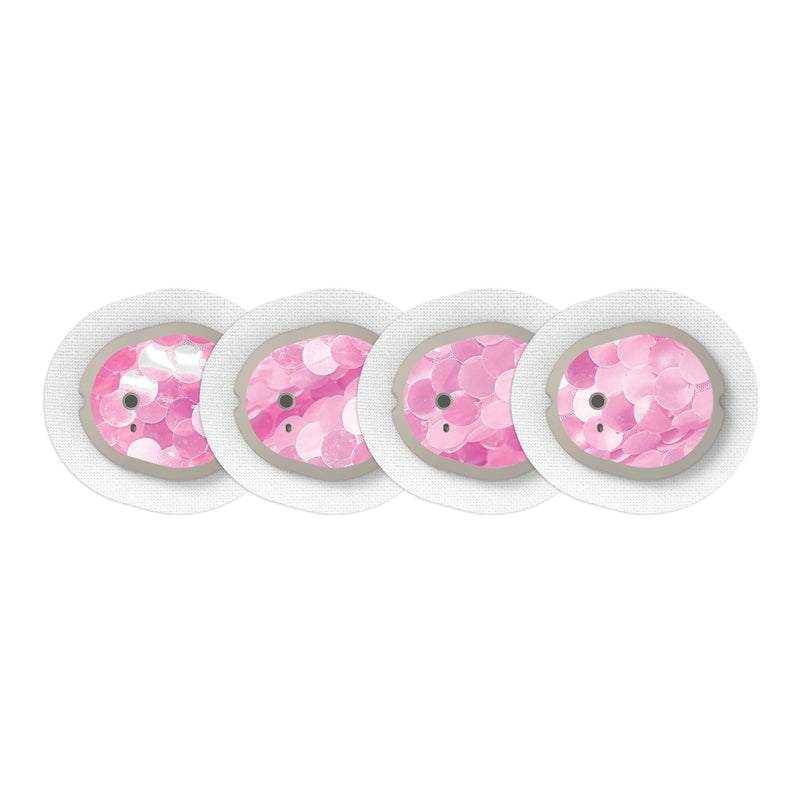 Peelz Sparkly Sequins Sticker Designed for the DEXCOM G7 and Stelo Transmitter Peelz/Stickers White Smoke 4-pack (Set of 4 Stickers)