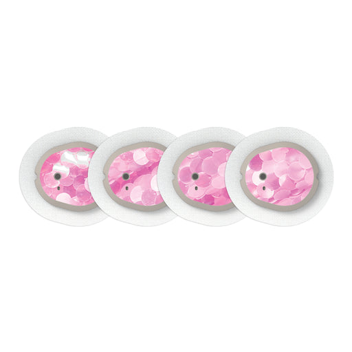 Peelz Sparkly Sequins Sticker Designed for the DEXCOM G7 and Stelo Transmitter Peelz/Stickers White Smoke 4-pack (Set of 4 Stickers)