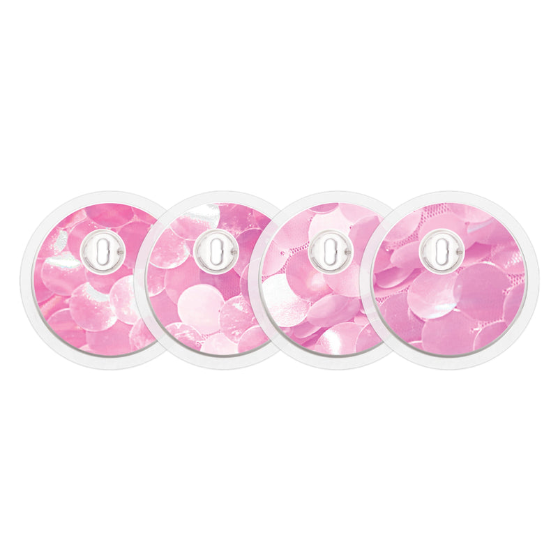 Peelz Sparkly Sequins Sticker Designed for the FreeStyle Libre 3 Plus & Lingo  Sensor Peelz/Stickers White Smoke 4-pack (Set of 4 Stickers)