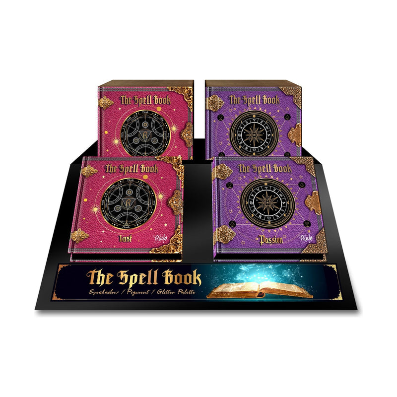 Rude Cosmetics The Spell Book Eyeshadow Palette Display Set A, 24 pcs Wholesale Set Rosy Brown