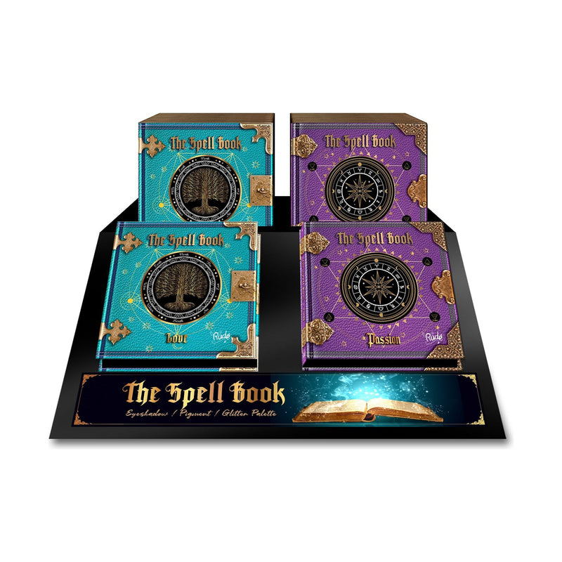Rude Cosmetics The Spell Book Eyeshadow Palette Display Set B, 24 pcs Wholesale Set Tan