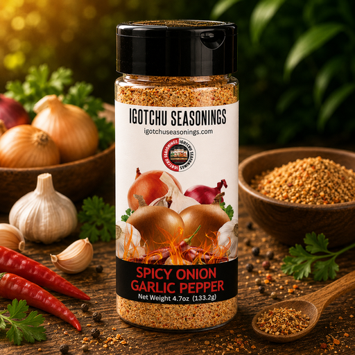 Igotchu Seasonings Igotchu Spicy Onion Garlic Pepper seasoning Seasonings & Spices Black 5.5 oz,8 oz