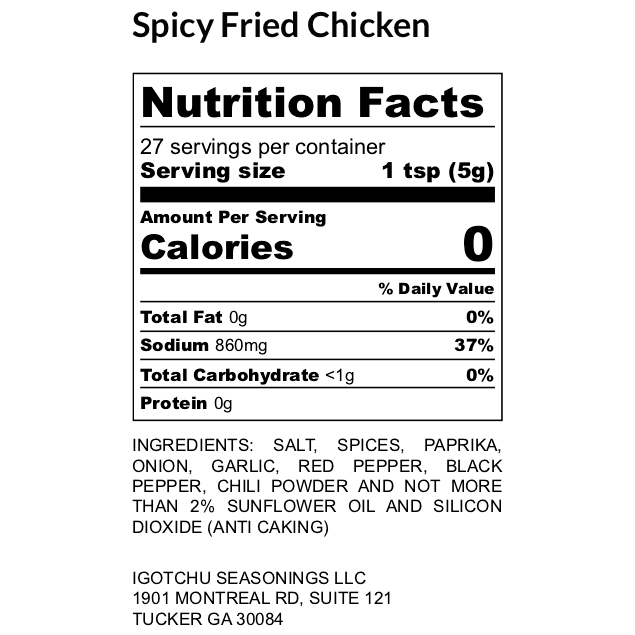 Igotchu Spicy Fried Chicken seasoning