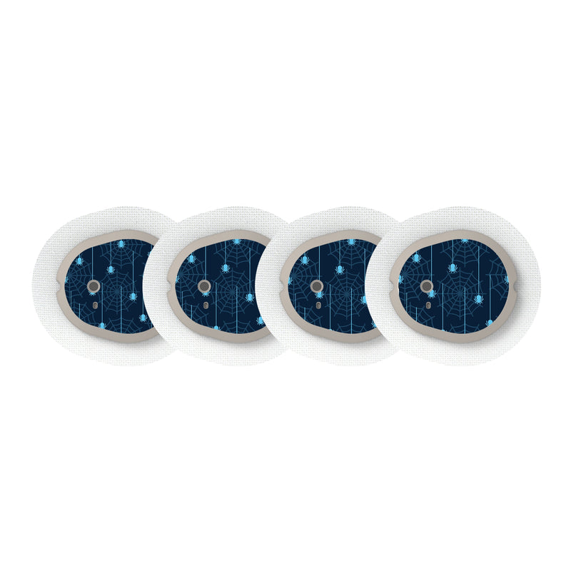 Peelz Spider Designed for the DEXCOM G7 Transmitter Peelz/Stickers White Smoke 4-pack (Set of 4 Stickers)