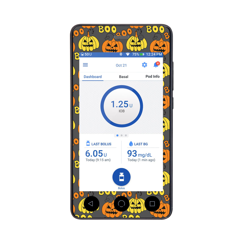 Peelz Spooked Sticker for Omnipod DASH® PDM – Pump Peelz Peelz/Stickers White Smoke Whole System Peelz (front + case),Front Peelz