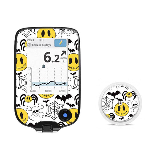 Peelz Spooky Season Freestyle Libre 2 Peelz/Stickers White Smoke Receiver + Sensor