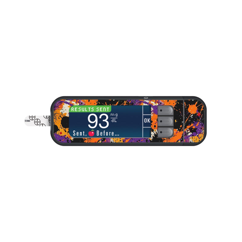Peelz Spooky Splatter for Bayer Contour Next Glucometer Peelz/Stickers White Smoke