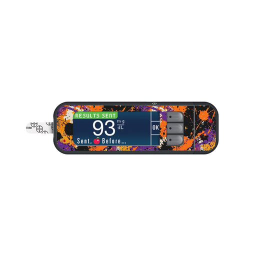 Peelz Spooky Splatter for Bayer Contour Next Glucometer Peelz/Stickers White Smoke
