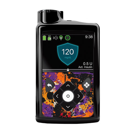 Peelz Spooky Splatter for Medtronic MiniMed 770G & 780G Peelz/Stickers Black Whole System Peelz (front back + clip),Front Peelz,Back and Clip Peelz