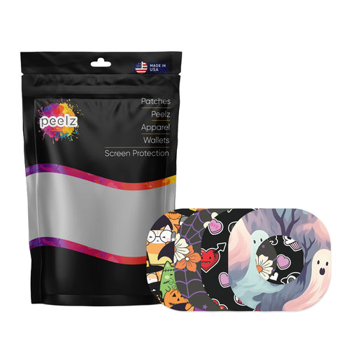 Peelz Spooky Variety Dexcom G7 and Stelo Patch Tape - Pump Peelz Patch Medical Tape White Smoke 12-Pack (Set of 12 Patches),4-Pack (Set of 4 Patches)