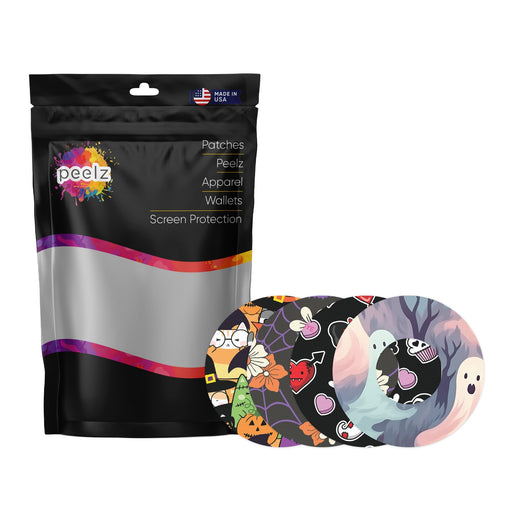 Peelz Spooky Variety Patch  Tape Designed for the FreeStyle Libre 2 Patch Medical Tape White Smoke 12-Pack Libre 2 (Set of 12 Patches),4-Pack Libre 2 (Set of 4 Patches)
