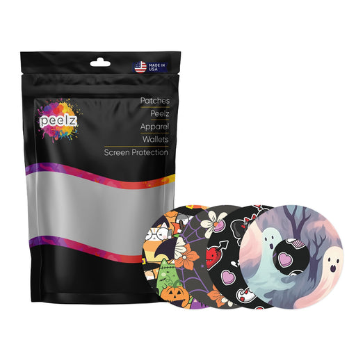 Peelz Spooky Variety Patch Tape Designed for the FreeStyle Libre 3 Plus & Lingo Patch Medical Tape White Smoke 12-Pack (Set of 12 Patches),4-Pack (Set of 4 Patches)
